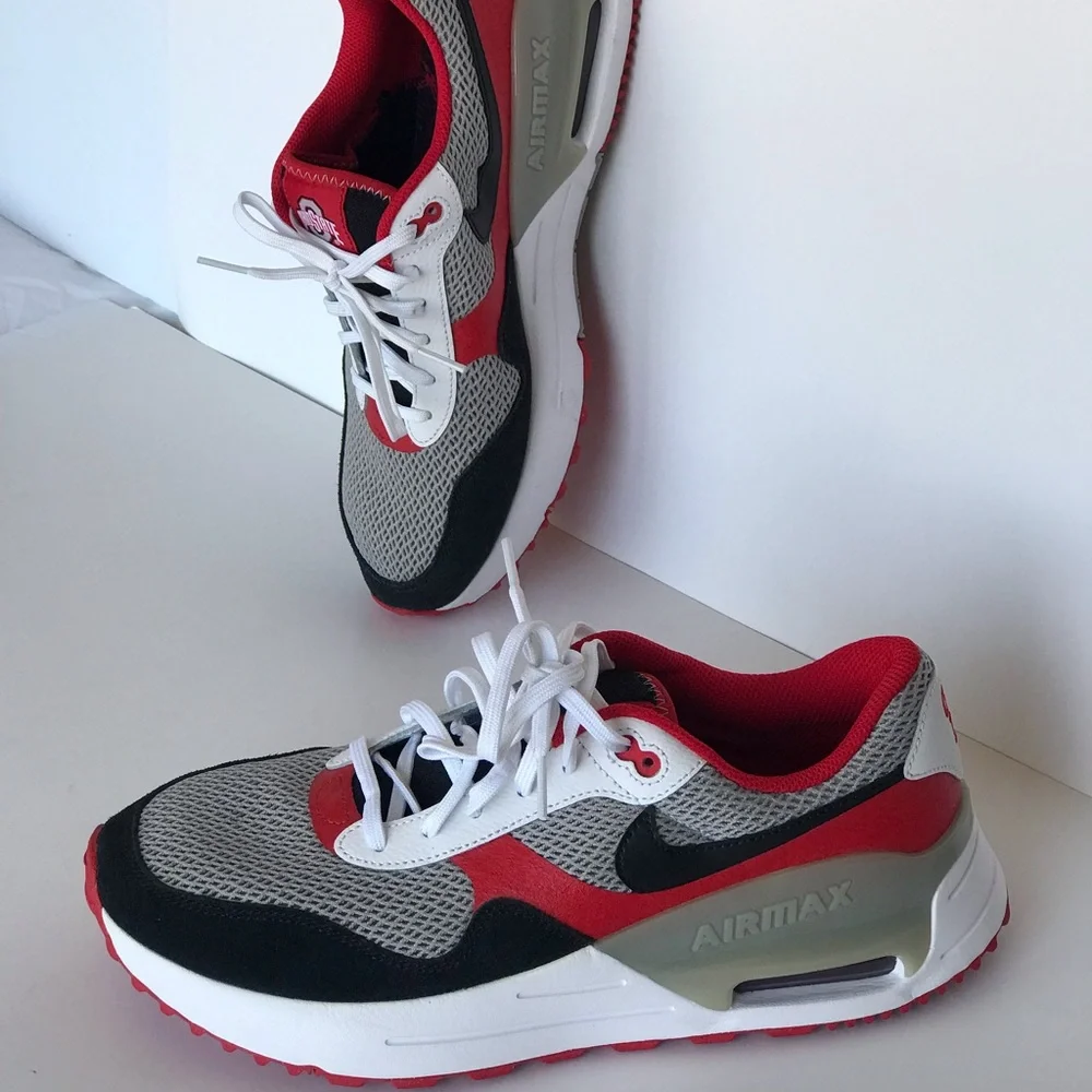 Nike Ohio State Buckeyes College Air Max SYSTM Men Shoe size 10 Mesh Sneaker